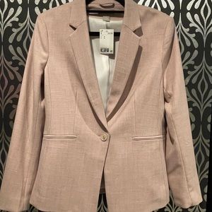 Blush pink linen blazer